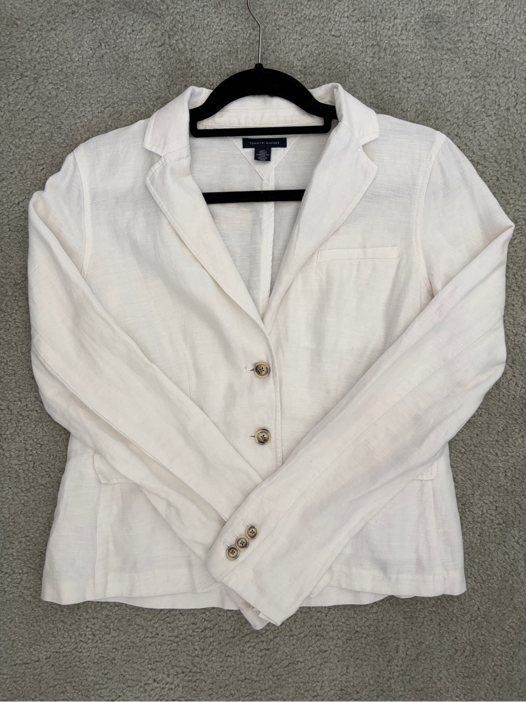 Tommy Hilfiger White Linen Blend Women's Blazer